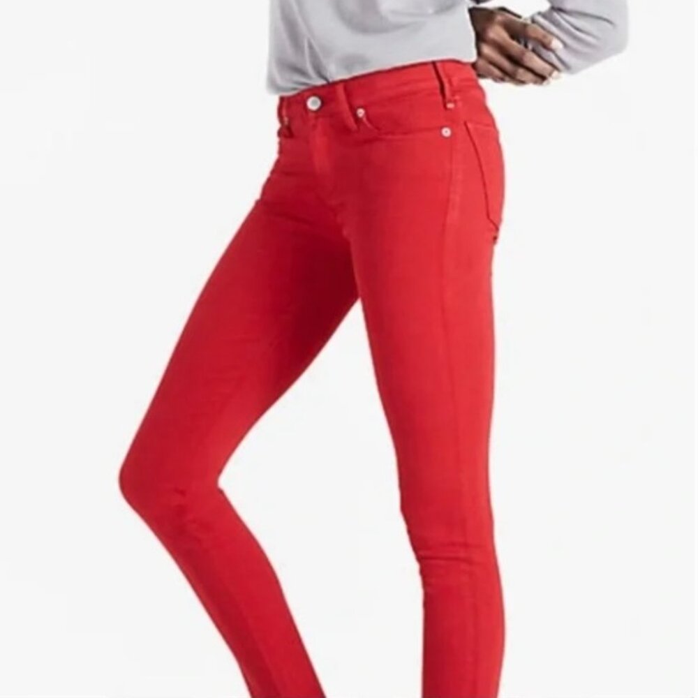 Abercrombie & Fitch Super Skinny Jeans in Cherry Red